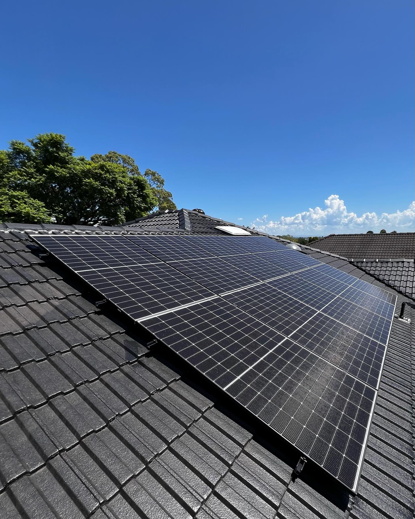 Solar panel array installed on a Sydney home roof
