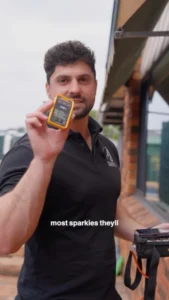 Video by Sydney Electrician | M&J Electrical Works on October 20, 2026. May be an image of one or more people, beard, phone, thermostat, screen, portable cassette player and text.
